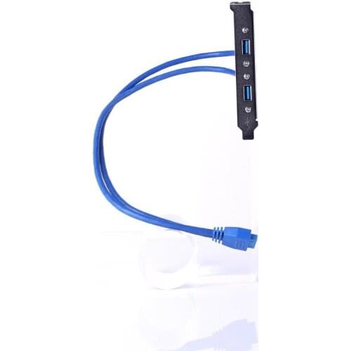 20 Pin to Dual USB 3.0 Baffle Extension Adapter Cable High Speed USB 3.0 Back Panel for PC Laptop Computer Accessories