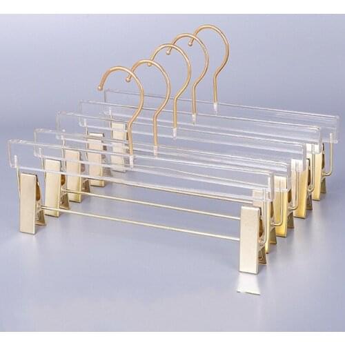 20pcs Four styles Transparent acrylic Trousers clips Hanger clear cloth display racks for adult child