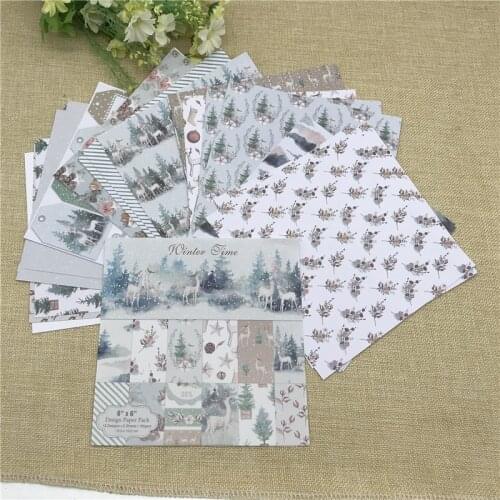 24 sheet 6"X6" Winter Time creative patterned paper Scrapbooking paper pack handmade craft paper craft Background pad
