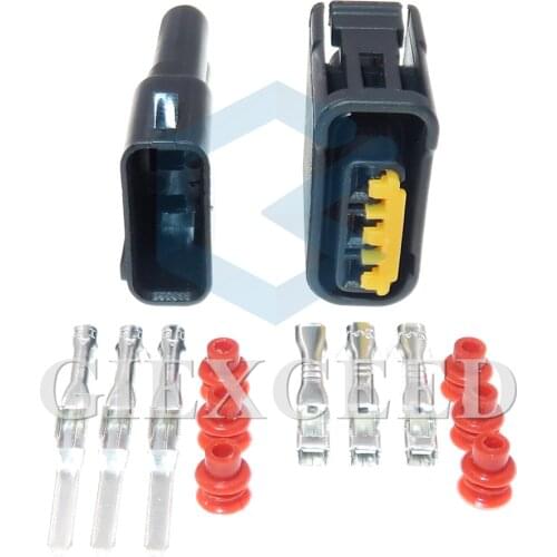 2 Sets 3 Pin FW-C-D3F Black Female Auto Plug Automotive Ignition Coil Connector For Subaru