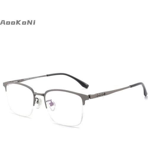 AooKoNi 2021 New Spring Leg Pure Titanium Myopia Glasses Men Optical Frame Leisure Business Eyeglass Prescription Frames