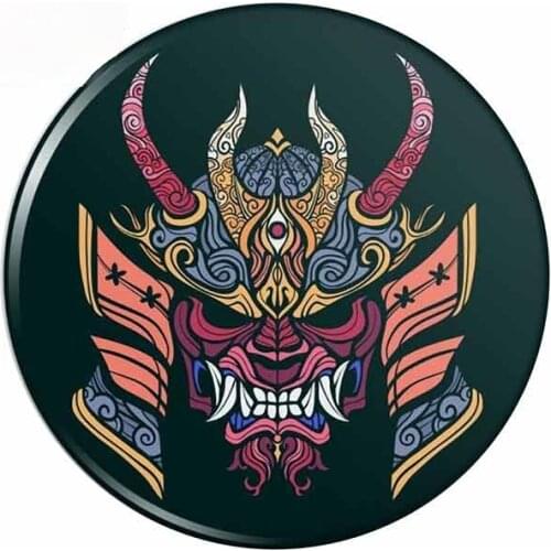 Colored Personalized Samurai Warrior Mask Motorcycle Car Stickers Auto Refrigerator Decal Decoration Car Accessories Kk15*15cm