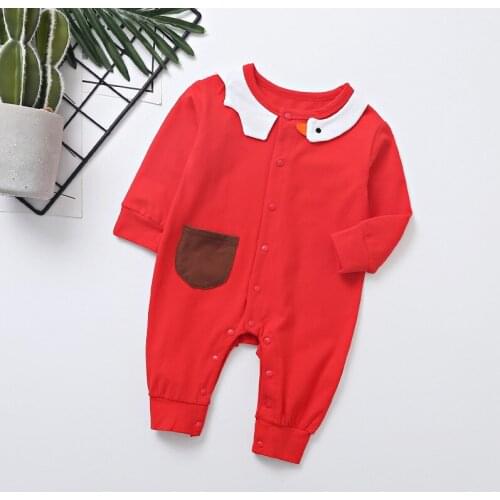 2021 Childrens clothing autumn new childrens romper romper boys and girls baby long-sleeved white swan one-piece baby clothes