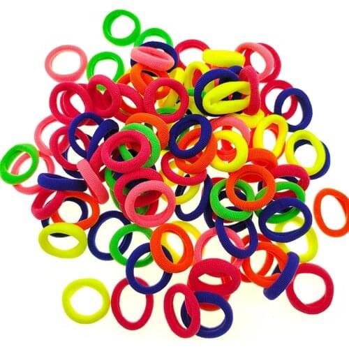 100 pcs/lot kids hair rope Hair Accessories Scrunchy Elastic Hair Bands Girls decorations Headbands Rubber Band gum for hair