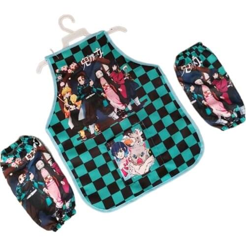 Anime Cartoon Demon Slayer Cosplay Apron Waterproof High Quality Painting Clothes Children Drawing Must-have Fashion Costume