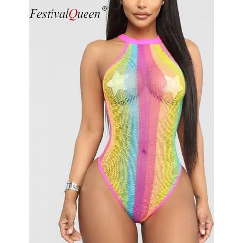 Женские прозрачные боди FestivalQueen China At AliExpress