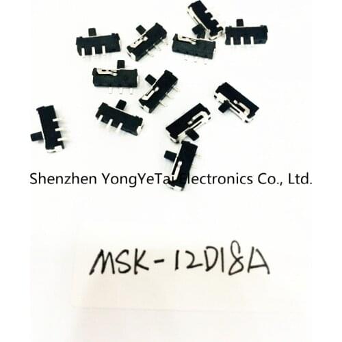 MSK-12D18A fluctuations side dial toggle switch side patch 3 feet 2 files miniature slide switch 12D18 free shipping