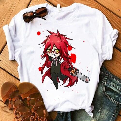 Black Butler T-Shirt Summer Women Anime Sebastian Tshirt Harajuku Hip Hop Casual Unisex Manga Koroshitsuji Sebastian Tshirts
