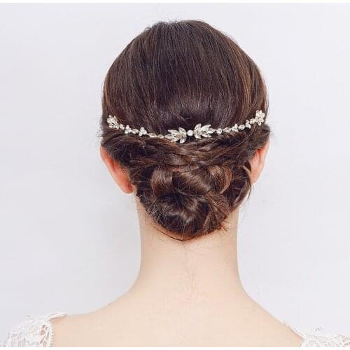 Fashion Crystal Rhinestone Long Hair Comb For Bride Silver Color Wedding Hair Vine Bridal Hair Ornament Accessories