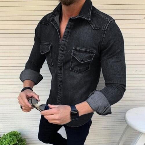 2021 New Autumn High Quality Mens Denim Jacket Fashion Button Slim StreetWear Casual Elasticity Jeans Coat Spring Male Clothes