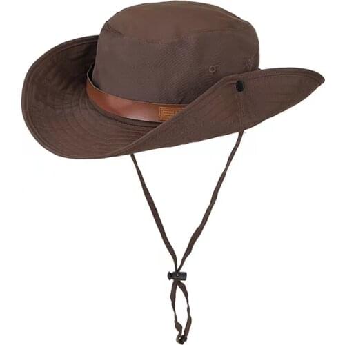 2021 Mens Hats CowBoy Sun Hats Face Hat Adjustable Drawstring Hiking Walking Fishing Belt Caps Fashion Hat