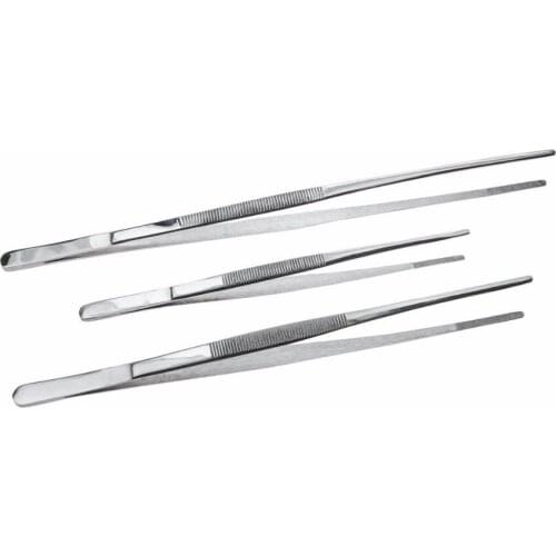 3-Piece Tweezer Set with Serrated Tips, Lengths: 12inch 10inch 8inch