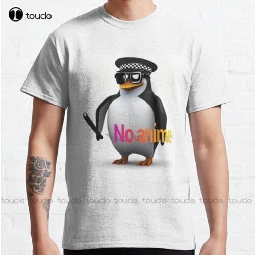 New No Anime Penguin Classic T-Shirt Cotton Men Tee Shirt