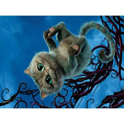 New mosaic full square Diamond painting,diamond embroidery Alice in Wonderland,Cat animal,diamond cross stitch handwork painting