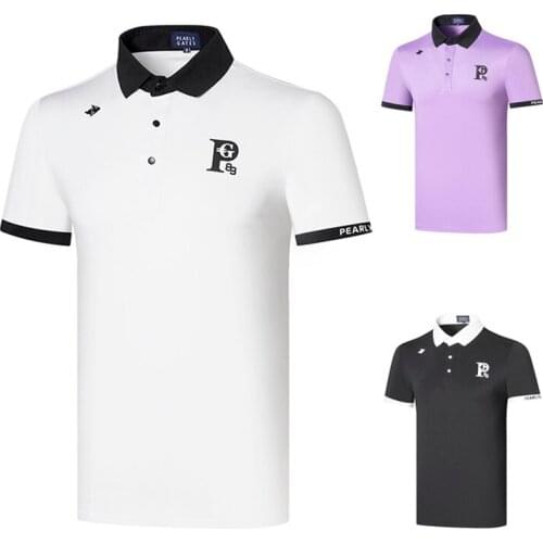 Golf short-sleeved clothing shirt casual breathable sportswear fashion good-looking sweat-absorbent outdoor top