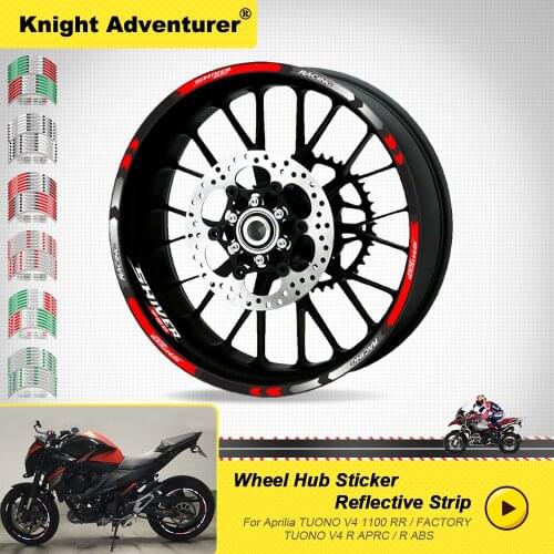 Fit For APRILIA TUONO V4 1100 RR TUONO V4 Motorcycle sticker Front Rear wheels decals Reflective waterproof stickers rim stripes
