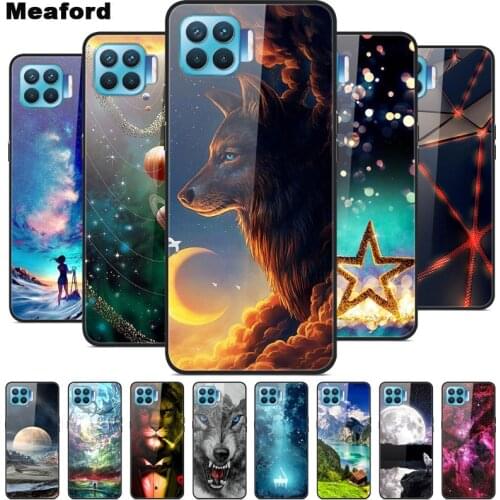 Luxury Cover Case for OPPO Reno 4 Lite 4Z Tempered Glass Cover for OPPO A93 F17 Pro Phone Case for OPPO Reno 4Z 5G 4Lite Coque