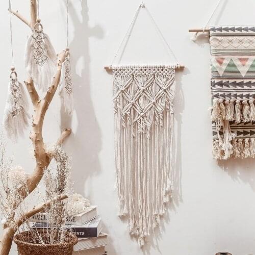 Hand-Woven Small Tapestry Childrens Room Decoration Ornaments Props Wall Hanging Nordic Bohemian Tassel Background Wall