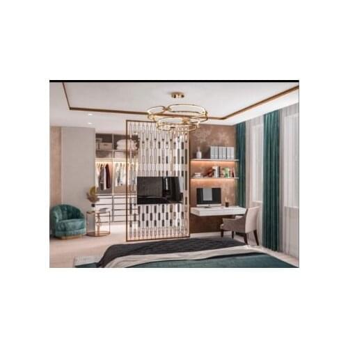 Light luxury entrance metal screen partition living room decoration Nordic style light luxury TV screen