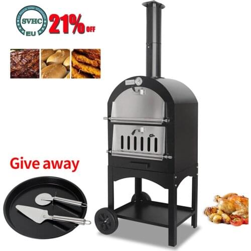 Outdoor Pizza oven 13 inch Portable Pizza oven Wood-Fired pizza machine Charcoal BBQ grill Firewood stove Outside griller