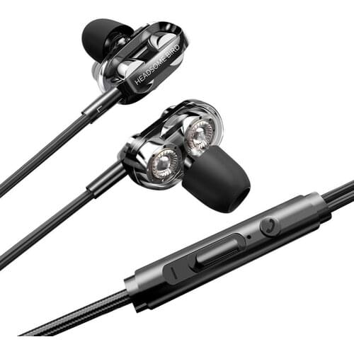 Universal Quad-Core In-Ear Heavy Bass HiFi Wired Earphone Sport Headset with Mic