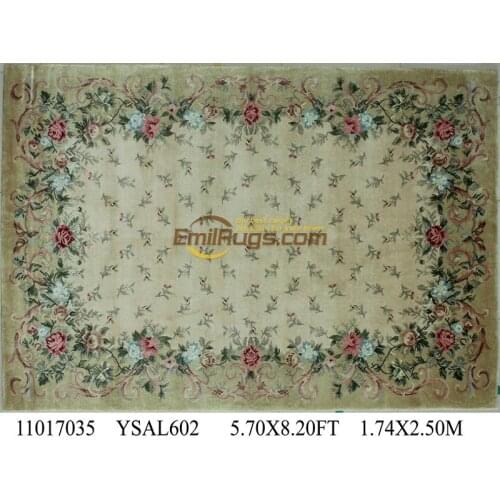 Magnificent Hand Made Savonnerie Wool Silk Rug Decorative Wool Rug Carpet Ethnic Style Fashionable Household Decorates Circular