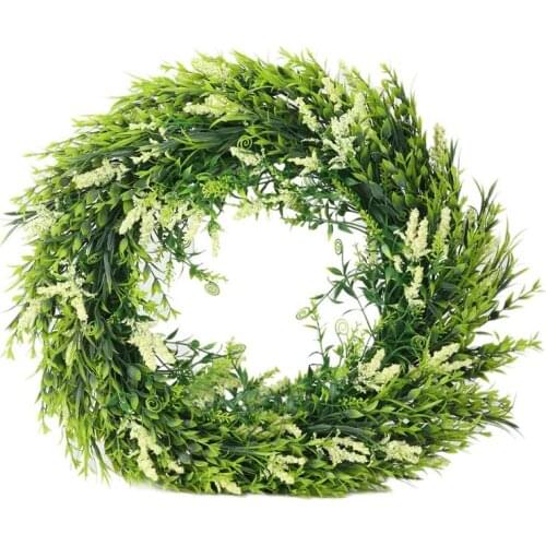 Wreaths For Front Door, Artificial Green Leaf Wreath Front Door Wall Window Party Decoration