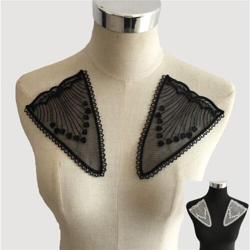 Embroidered lace and ornaments for sewing sleeve Laces collar Organza DIY Lace fabric Craft supplies Dress needlework Accessory