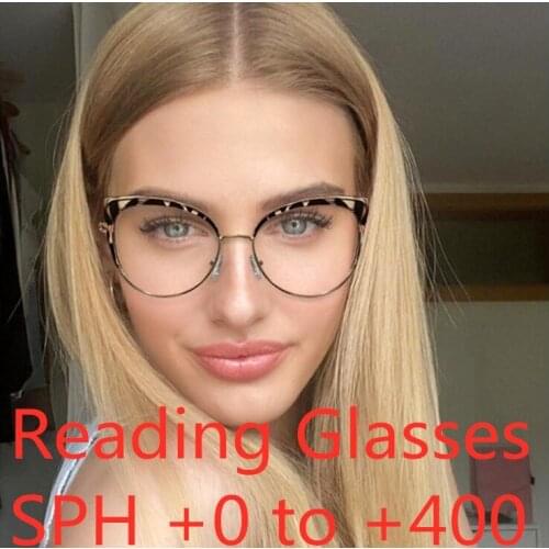 ZAOLIHU Leopard Frame Women Reading Glasses Vintage Cat Eye Lady Eyewear Anti Blue Light Lens Computer Eyeglasses Myopia Glasses