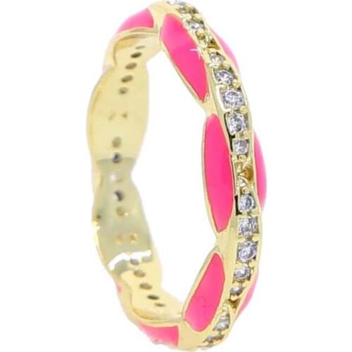 Blue Pink Black Enamel Rings for Women Gold Color Stacking Set Rainbow Color Ring Fashion Finger Jewelry Hot Suit 2021