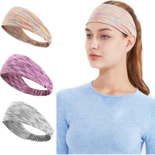 1PC Elastic Absorbent Sweat Bands Yoga Running Fitness Headband Sports Hair Bands Basketball Gym Stretch Hair Wrap Brace