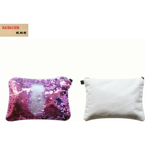 10pcs/lot Sublimation Blank Magical Sequins item Makeup Bags For Thermal transfer printing DIY Gifts 16x23cm