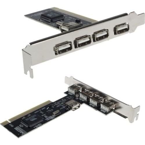 100set/lot * Best quality Best Price USB 2.0 4 Ports 480Mbps High Speed VIA HUB PCI Controller Card Adapter