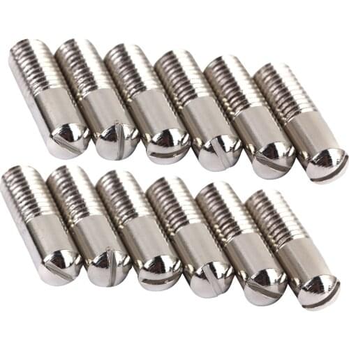 12Pcs 5mm x 18mm Chrome Plated Steel Humbucker Pickup Pole Piece Screws Replacement Part 3/4