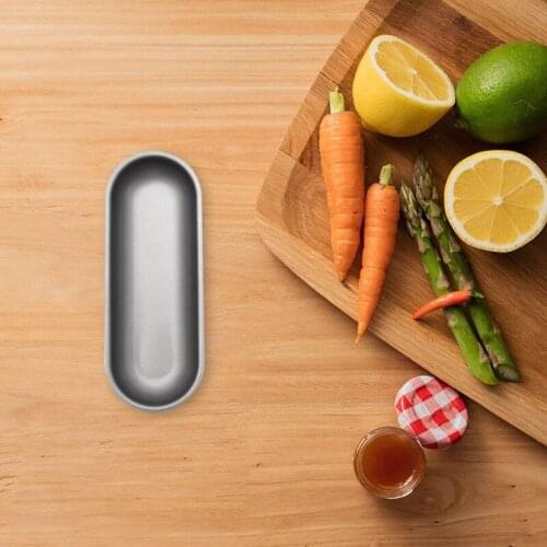 19*7*2.5cm Non Stick Hot Dog Bun Pan Steel Bakeware Oval Cake Mold Anti Stick Hotdog Bread Maker Mould Diy Hotdog Loaf Molds