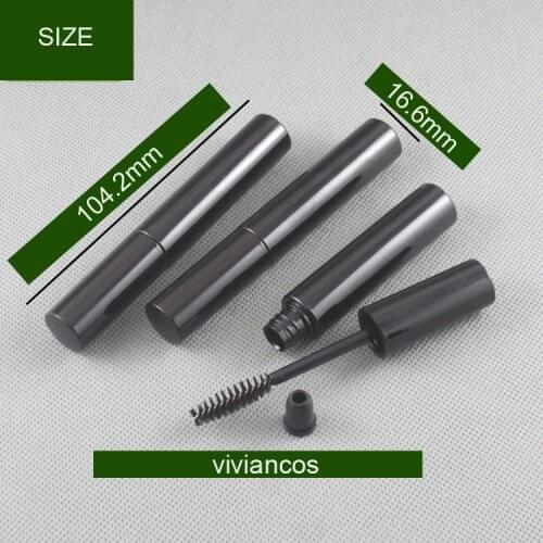 300pcs 10ml Empty Mascara Tube with Eyelash Cream Container Bottle & Inserts Plastic PETG Black Cosmetic Container Makeup Vials