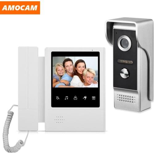 4.3 inch Wired Video Door Phone System Visual Intercom Doorbell with IR Night Vison 700TVL Outdoor Camera for Home Surveillance