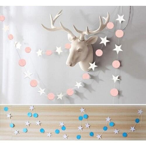 4meter paper Flag Party bell garland Decoration Banner Bunting for birthday wedding event decor star dots for balloon too Wh
