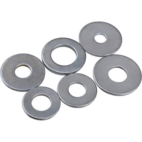 50/100pcs M2 M2.5 M5 M8 Flat Washers Wider White Zinc Plated Ultra-Thin Sizes Various Quantities