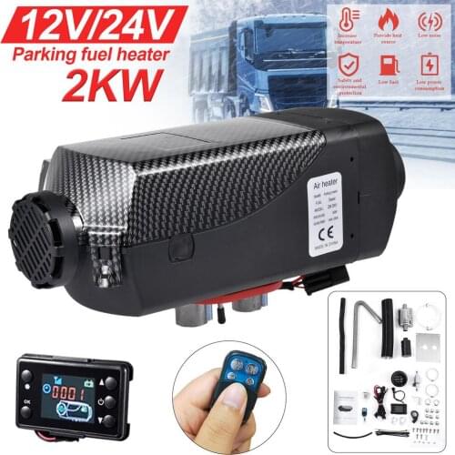New 2KW 12V/24V Car Parking Fuel Air Heater LCD Liquid Crystal Display Remote Control Car Truck Fuel Heater Car Accessories