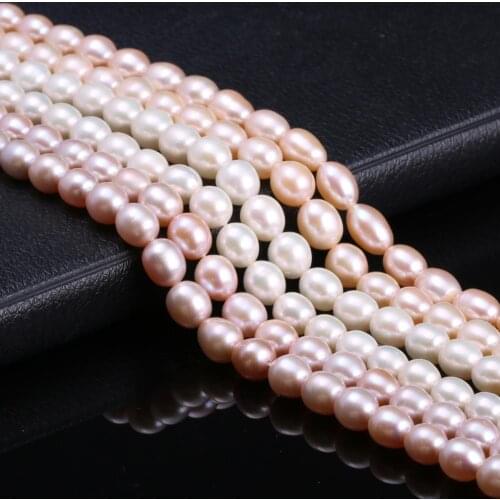 Freshwater Rice-shaped Pearl Loose Beads 8-9 Mm For DIY Bracelet Earring Necklace Sewing Craft Jewelry Accessory