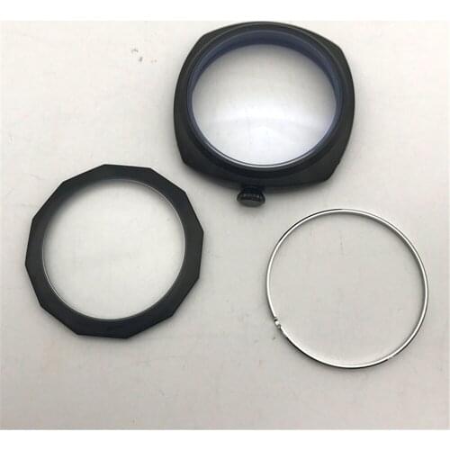 47mm Black 316L Brushed Stainless Steel Watch Case for ETA6497 6498 Movement P47-9 Watch Shell Accessories