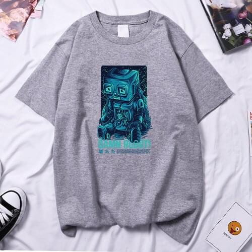 Daman Rubot Sad Mood Lovely Printed Woman T Shirt Hip Hop Gothic T-Shirt Harajuku T-Shirts 2021 Summer Women Short Sleeve Tops