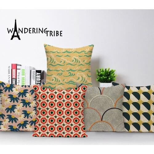 Farmhouse Decor Pillows Cases Boho Pillow Covers Floral Geometric Flowers Home Decoration Cushion Cover Retro Cushions Almofadas