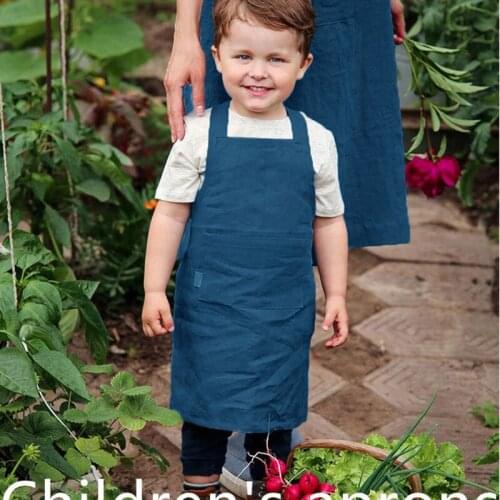 100% Linens Women Apron for Kitchen Household Cleaning Children Ladies Men Aprons for Children Family Activities Diy Handwork