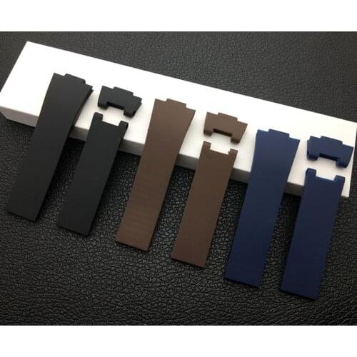 Brand quality 25*12mm Black Brown Blue Waterproof Silicone Rubber watchband Wrist Watch Band Belt For Ulysse Nardin strap +tool
