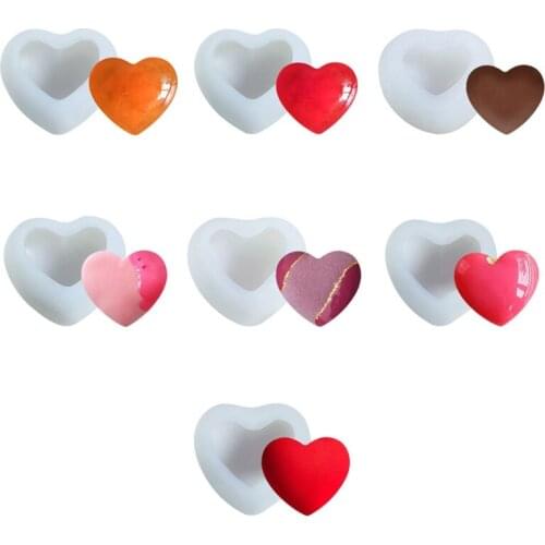 Resin Crystal Epoxy Mold 3D Love Heart Cake Chocolate Silicone Mould DIY Crafts Aromatherapy Candle Soap Making Tool