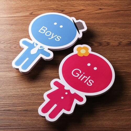 Creative WC Toilet Door Sign Wc Stickers Card Kindergarten Toilet Signage Acrylic House Address Number Prompt Plates Plaque