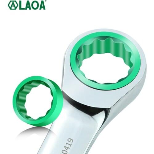 LAOA 16-20mm Mini Short Ratchet Wrench Combination Spanner Plum Ratchet Wrench Open Spanner