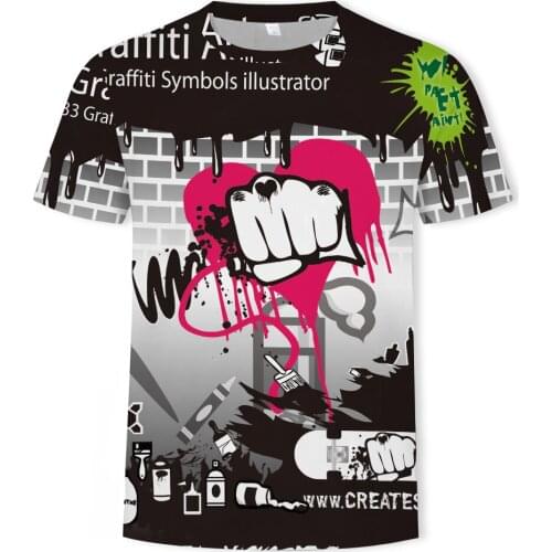 Summer mens T-shirt, 3D cartoon anime short-sleeved 2021 creative top, Harajuku personality round neck sports stretch T-shirt